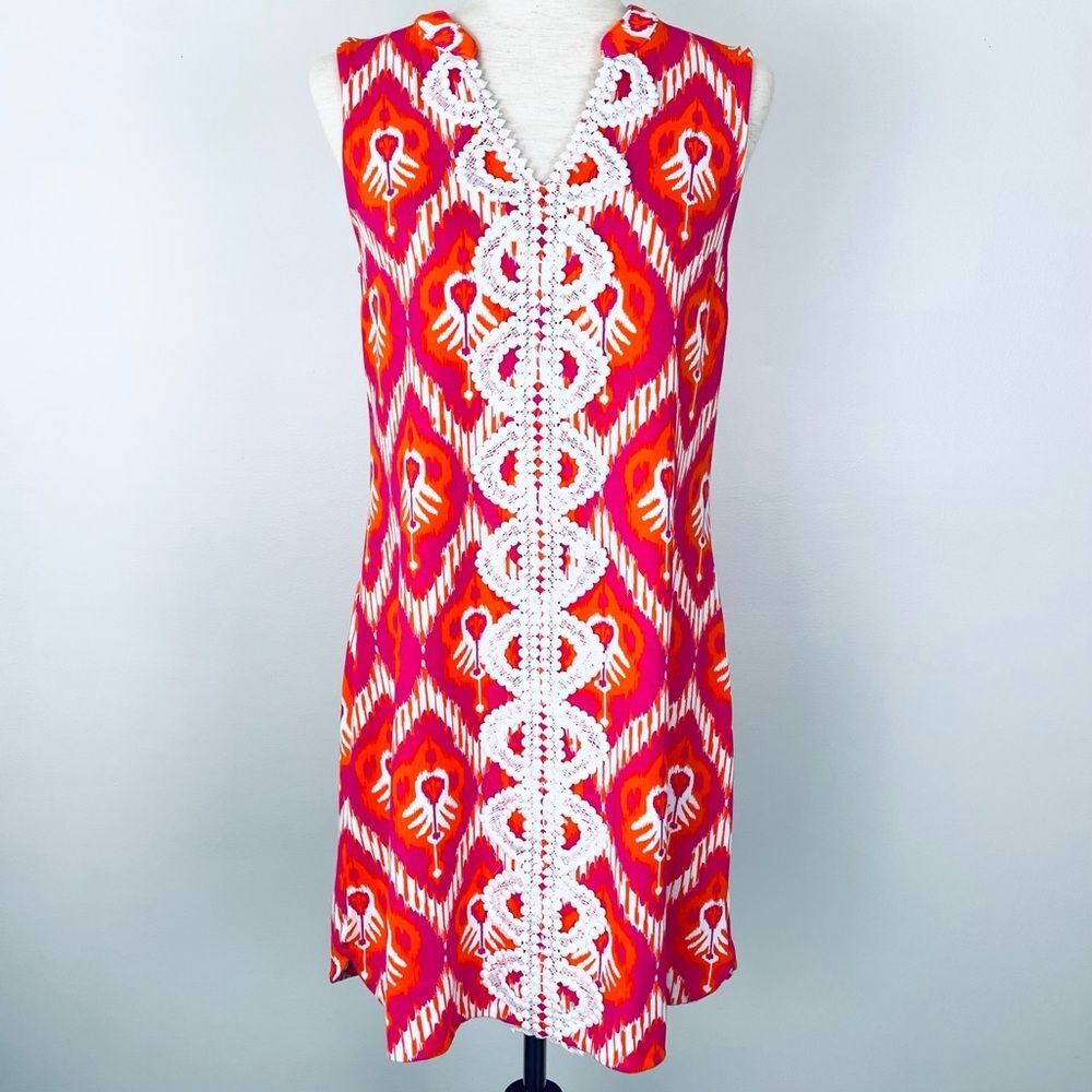 NWOT Crown & Ivy Pink/Orange Pull Over Sleeveless Dress S